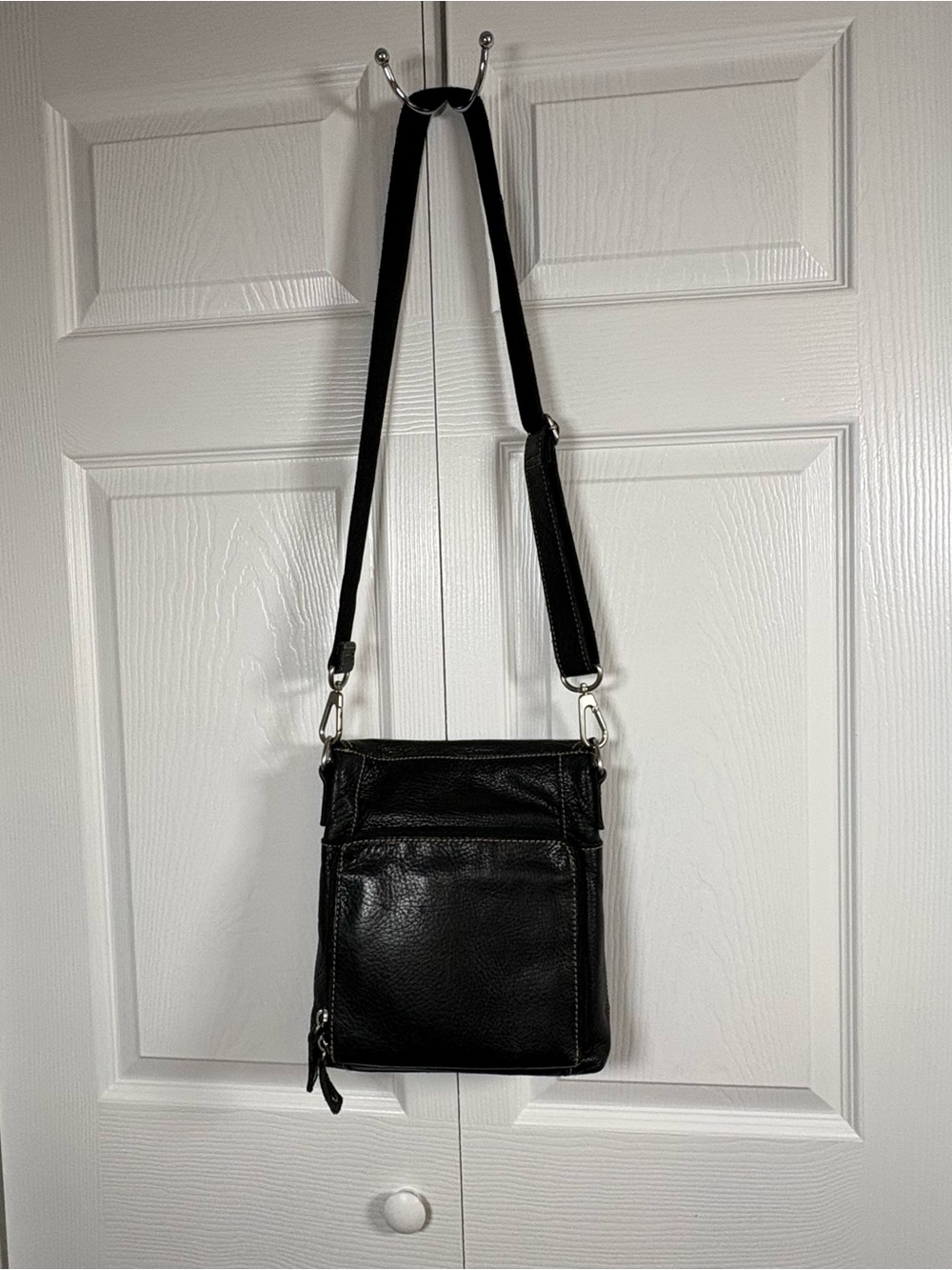 Fossil Long Live Vintage Black Leather Crossbody Bag Boho - Picture 3 of 14